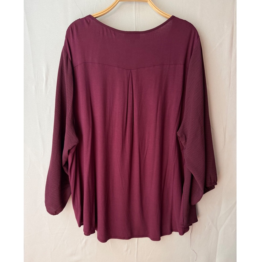 Fortune + Ivy Estrella Blouse Wms 3X Purple Keyhole Neckline Top NWT Stitch Fix - Picture 2 of 7